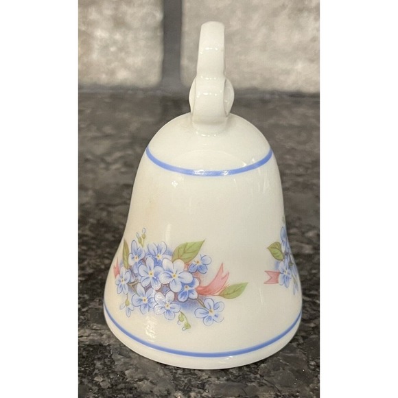 Vintage Small Jaeger Porcelain “Forget Me Not” Bell Bavaria Germany - Picture 2 of 6